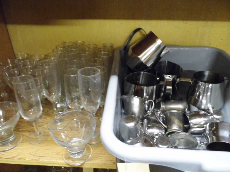 lot 143 image: Glassware - Metal Pitchers - Tote