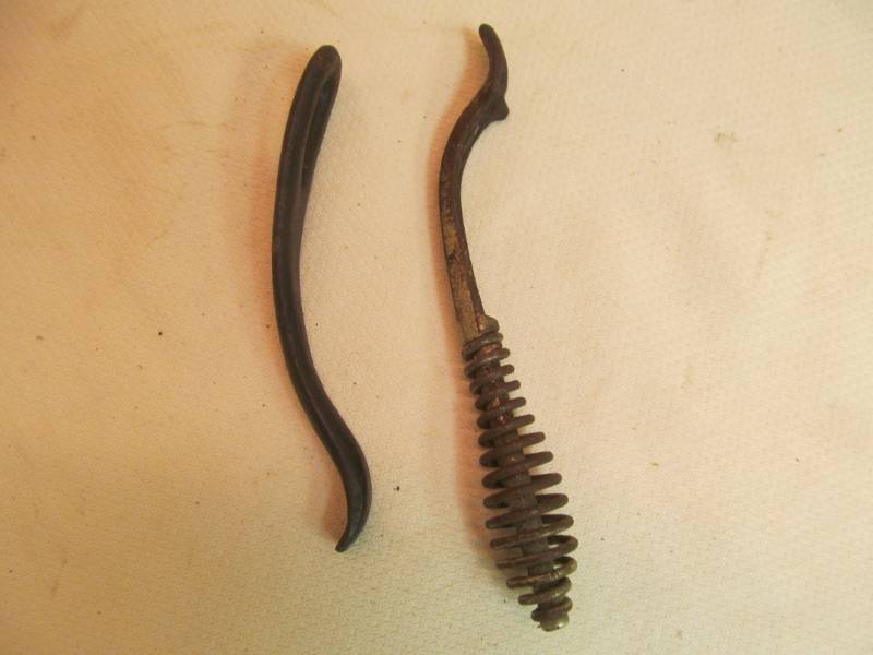 lot 111 image: Cast iron stove tools