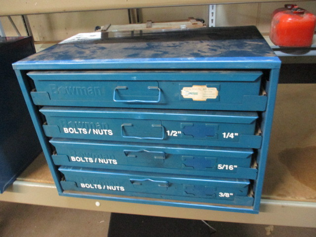 lot 44 image: Bowman Metal Part Cabinet with hardware