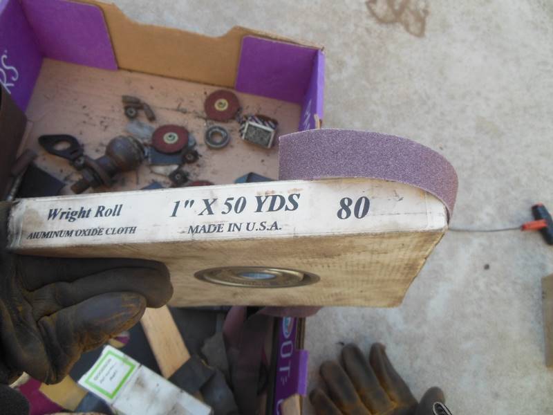 lot 227 image: Cutting and Grinding Wheels, Approx. 60% of 1 inch x  50 yds of Aluminum Oxide Cloth (sandpaper), and More