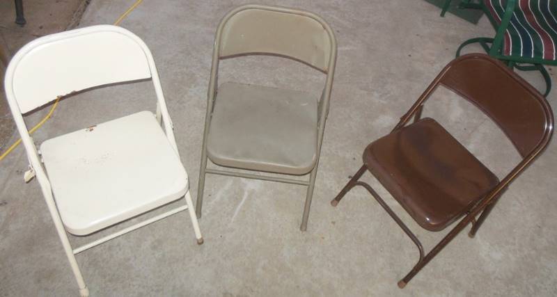 lot 244 image: Three Metal Chairs