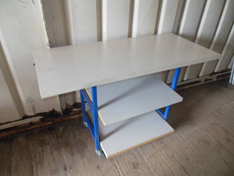 lot 264 image: Rolling Shelf Unit (with blue supports)