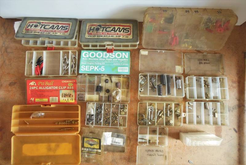 lot 57 image: Lot of Go Kart  Small Engine  Auto Machine Shop Repair Parts Including Hotcams Valve Shim Kits, Fittings and MUCH MORE