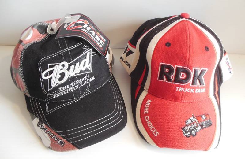 lot 70 image: Two NEW Embroidered Caps  Baseball Hats - Official Nascar (Chase Authentics) Richard Petty  Budweiser Cap ($25 Retail Tag) and RDK Truck Sales Hat