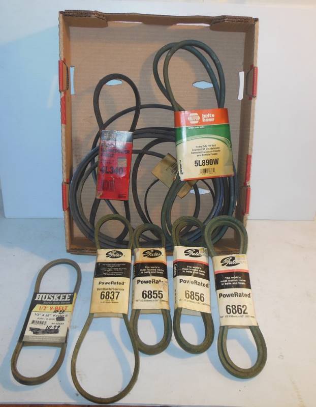 lot 89 image: Belts Including Gates PowerRated Belts 6837, 6855, 6856 and 6862 and Napa 5L890W and More