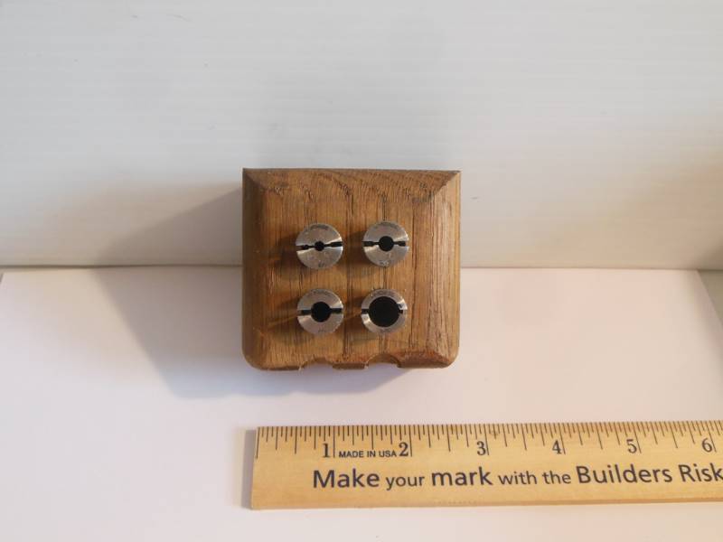 lot 107 image: Hardinge (appear to be) HDB-2 Drill Bushings  18  316  14  38  in Wooden Block