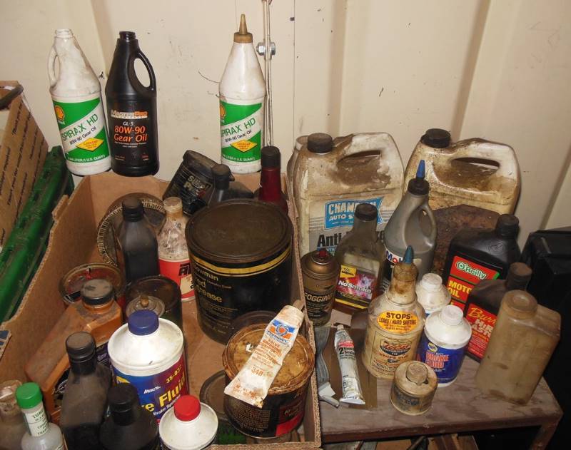 lot 147 image: FLUIDS Must take all Automotive fluids, Grease, Lubricants, etc.