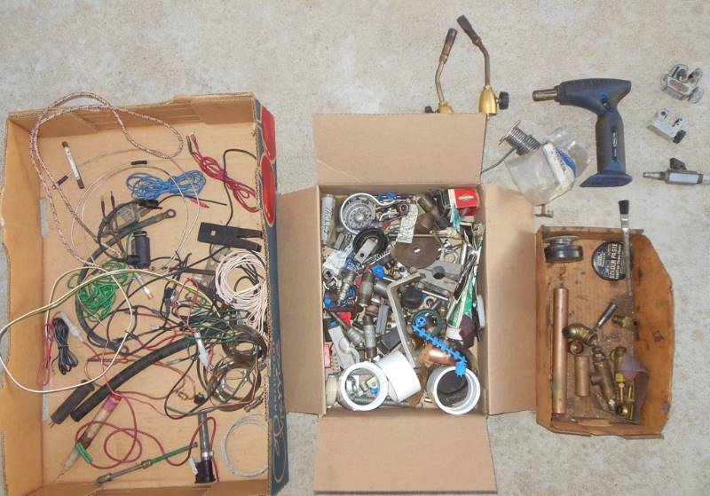 lot 164 image: Multiple Electric, Soldering, Pipe Cutting, and other components for Go Kart and Small Engine Repair Work