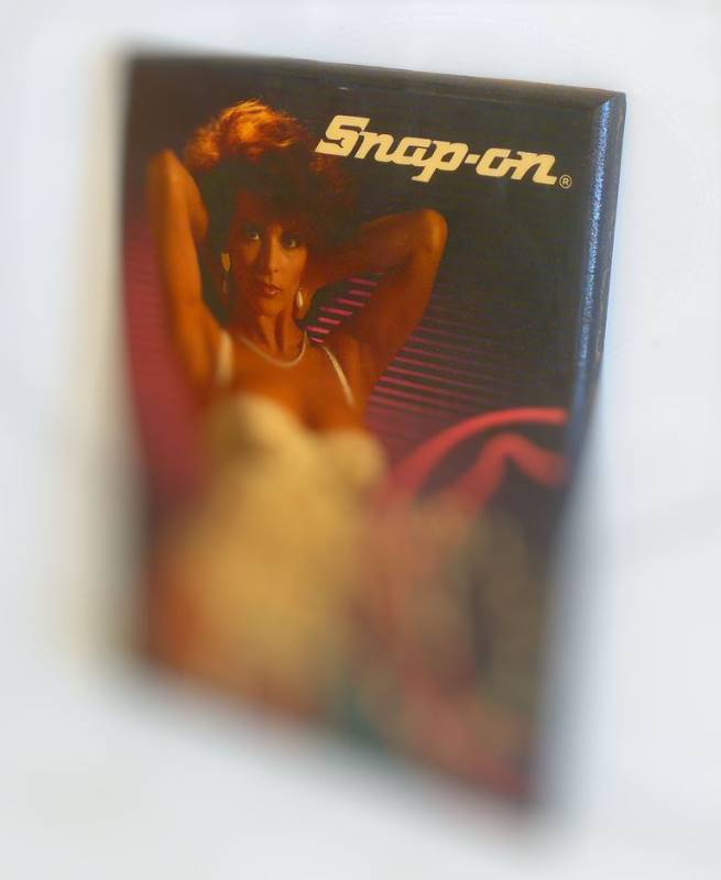 lot 196 image: Vintage Snap-on Advertising Clock with Pin up Girl Lingerie Model