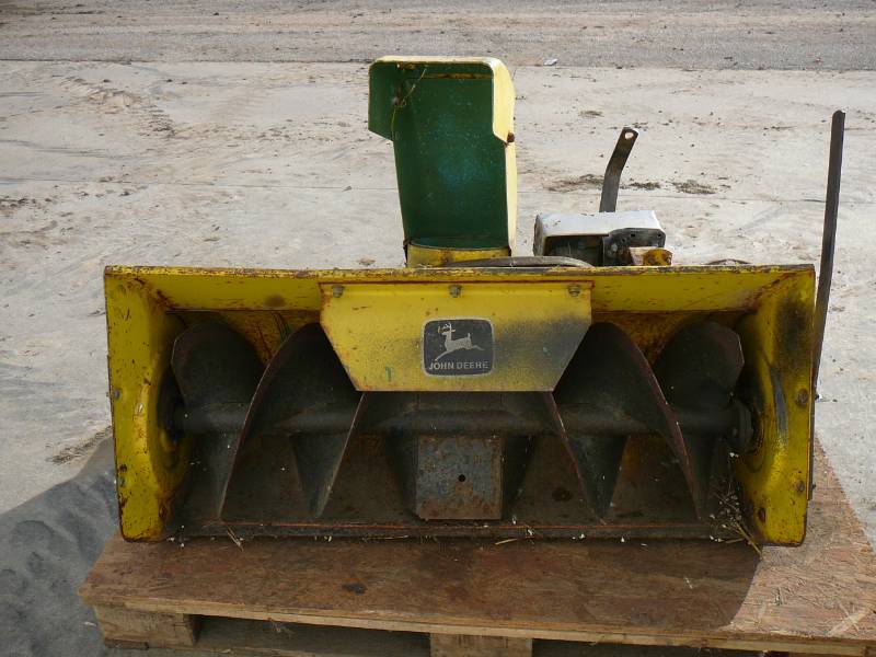 lot 3 image: 38 John Deere Front Mount Snow Blower With Pulleys