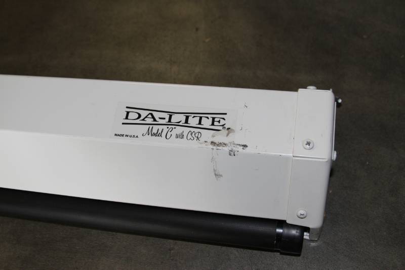 lot 10 image: Da-Lite Model C Matte White Manual Video Projector  Projection Screen with Controlled Screen Return (CSR)