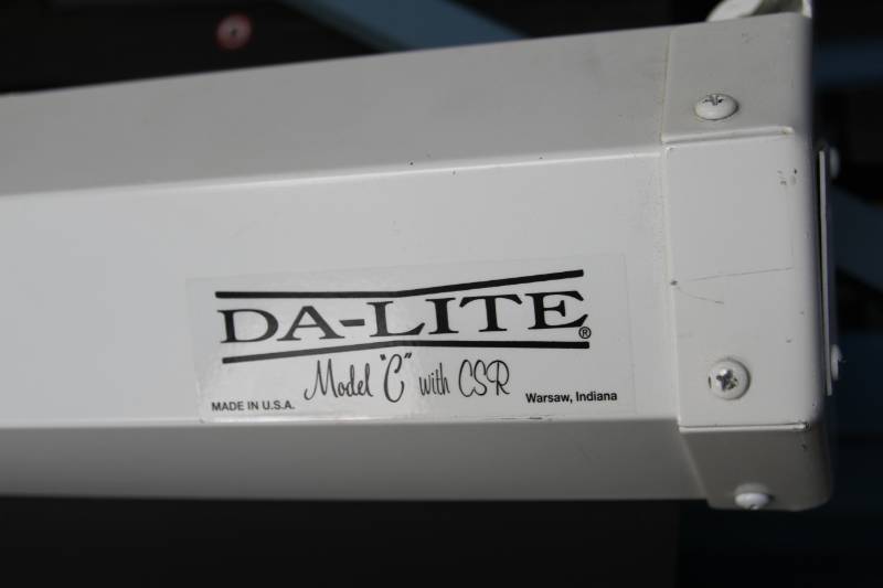lot 37 image: Da-Lite Model C Matte White Manual Video Projector  Projection Screen with Controlled Screen Return (CSR)