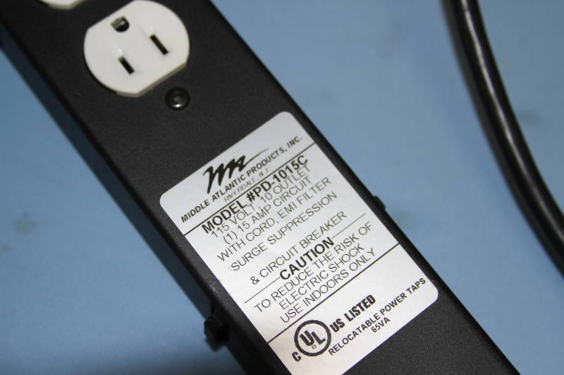 lot 47 image: Middle Atlantic PD-1015C 10-Outlet Single 15-Amp Circuit Surge Protected Power Strip  AC Power Distribution Unit