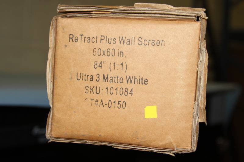 lot 90 image: Recordex ReTractPlus Ultra 3 Matte White Premium Wall Mount Projection Screen 60x60 (84)  - New in Box