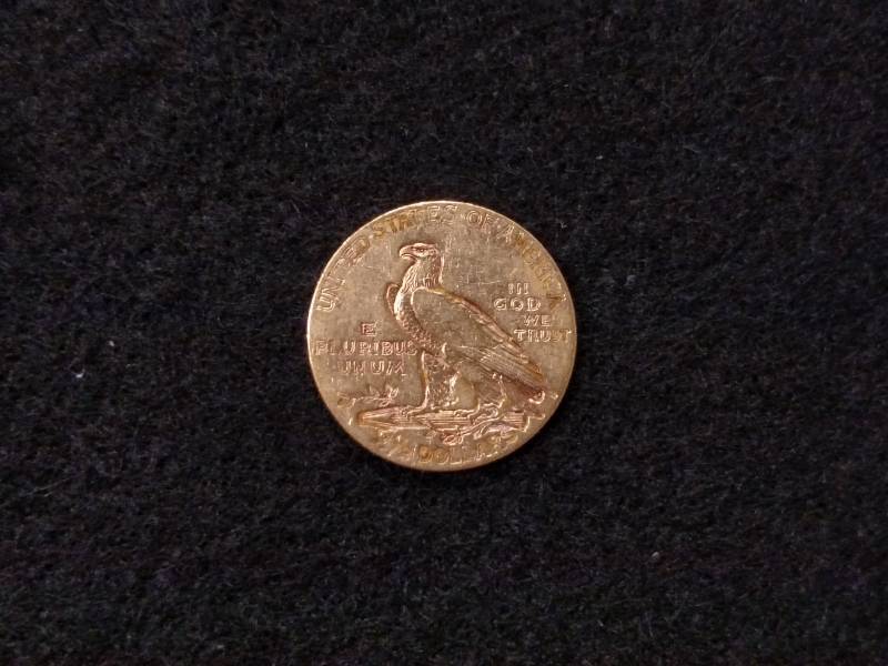 lot 2 image: 1908 Two and One Half Dollars India...