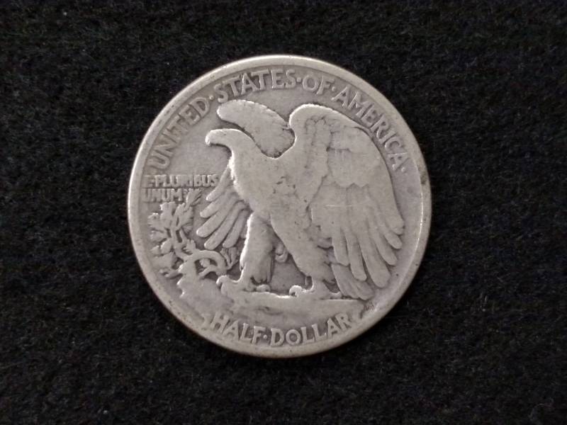 lot 122 image: 1941 Walking Liberty Silver Half Do...