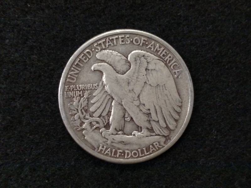 lot 128 image: 1947 D Walking Liberty Silver Half ...