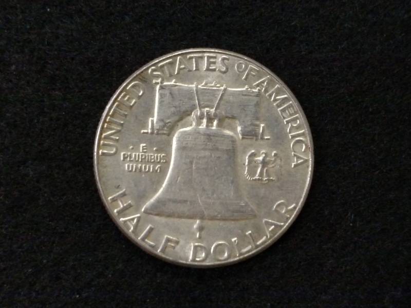 lot 129 image: 1962 AU Franklin Silver Half Dollar...