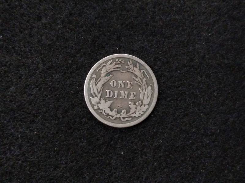 lot 136 image: 1908 Barber Silver Dime...