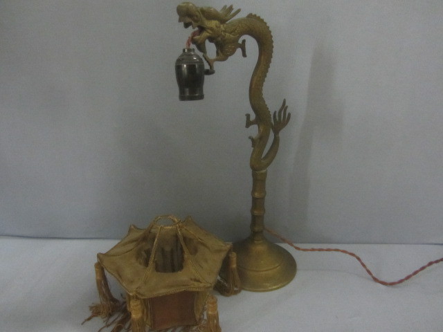 Oriental Brass Dragon Lamp