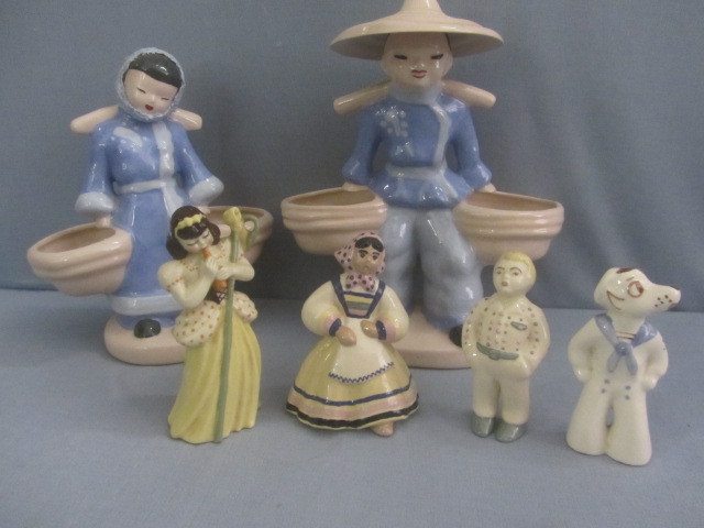 Oriental Planters, Boy & Dog Figures