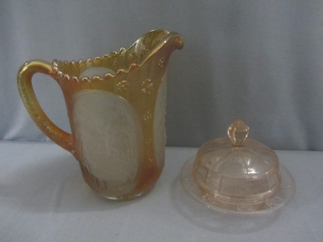 Carnival Pitcher, Depr Butter Dish