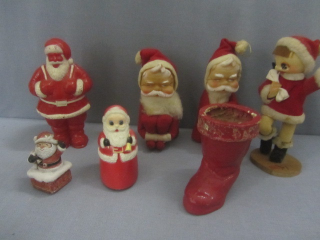 Plastic, Rolling Santas, Elf Ornaments
