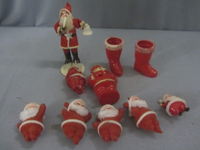 Santa Ornaments, Santa W Bell & Candle