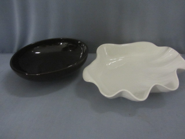 Shell Serving Dish, Brown Pottery Bowl