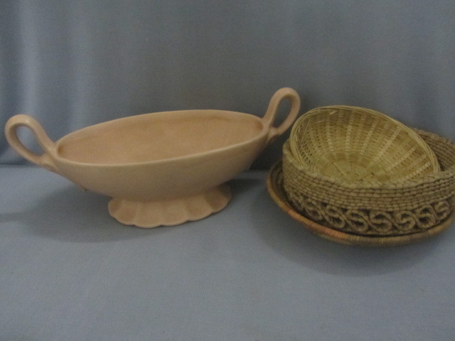 Double Handle Console, Wicker Baskets