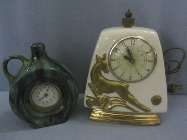 Brush Bottle Clock, Vintage Mantle Clock