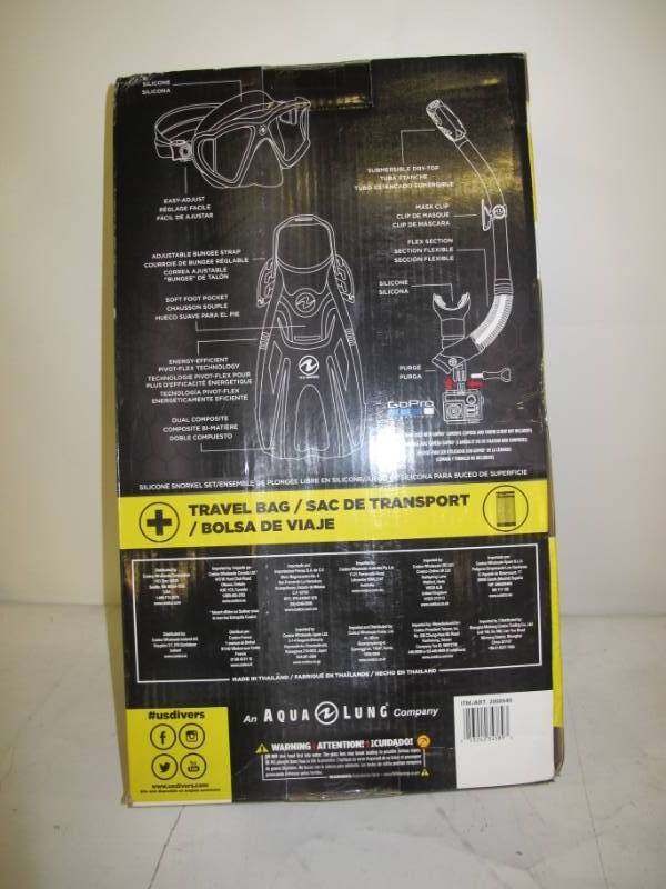 lot 22 image: U.S. Divers Admiral Snorkeling Set - Premium Silicone Snorkel Mask Adult LXL
