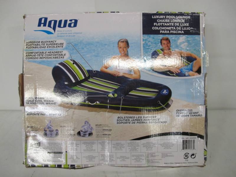 lot 28 image: Aqua Oversized Deluxe Pool Lounger Inflatable Pool Float - NO BOX - LOOSE