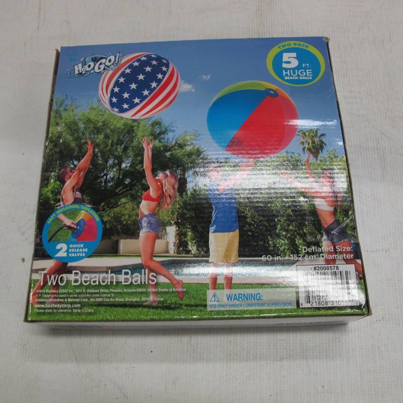 lot 42 image: H2O Go Two Pack 5ft. Huge Beach Balls
