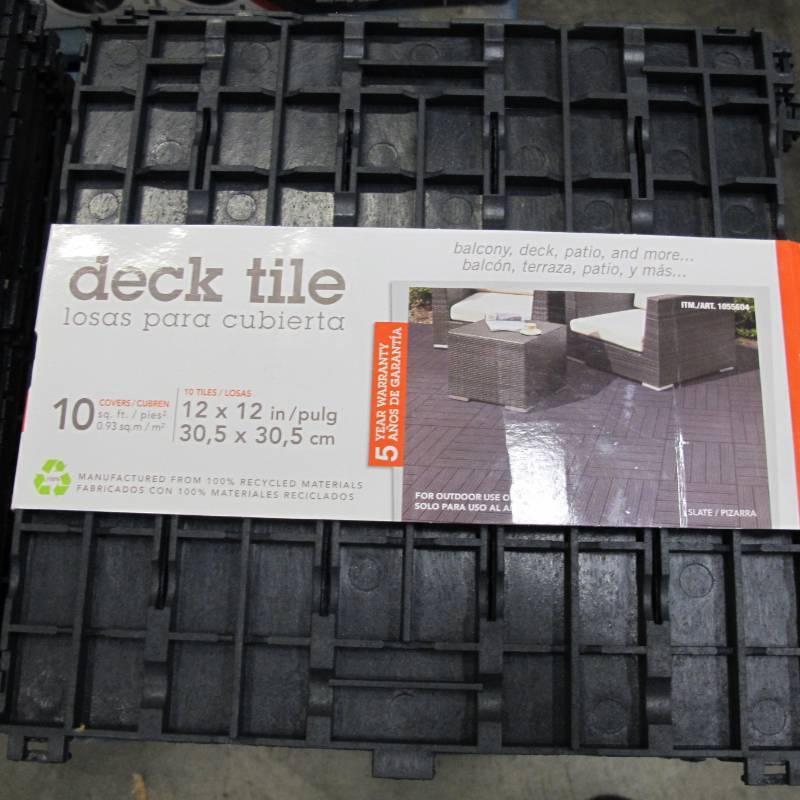 lot 35 image: Multy Home Deck and Balcony Tiles, 12 By 12-inch Per Piece (Slate) - Roughly 160 Tiles - 160 Sq Ft Coverage