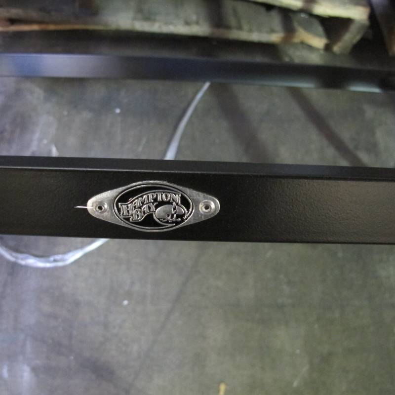 lot 40 image: Hampton Bay Statesville Rectangular Outdoor Glass Top Patio Coffe Table - Pewter