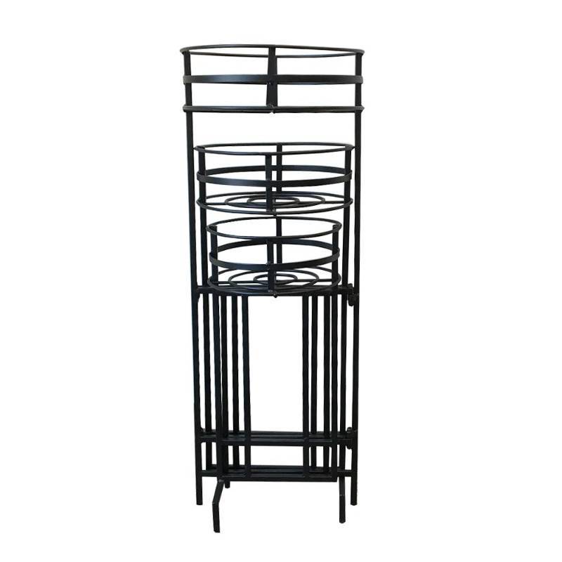 lot 67 image: Patio Life Mission Pro 9 in. Dia Black Steel 3-Tier Plant Stand