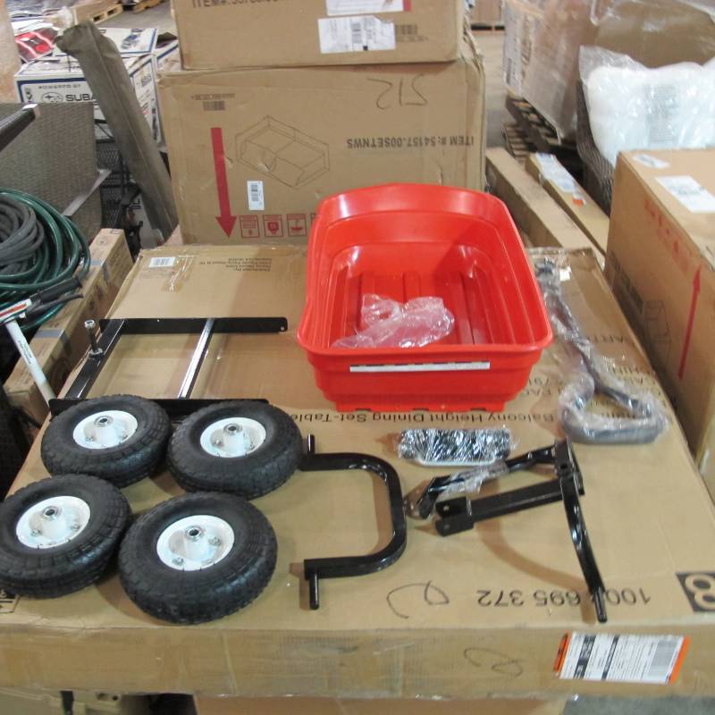 lot 68 image: Red Wagon - Unassembled, crack in corner