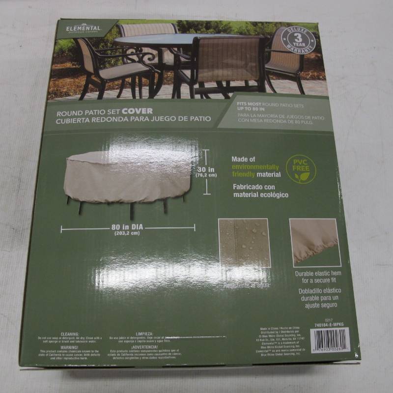 lot 19 image: Elemental Tan Polyester Dining Set Cover