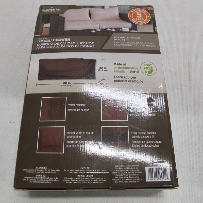 lot 78 image: Elemental Dark Brown Premium Polyester Loveseat and Chair Cover Set