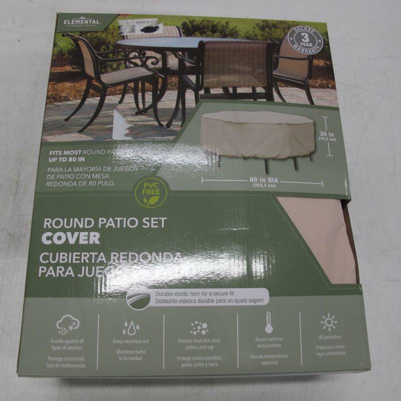 Elemental Tan Polyester Dining Set Cover Huge Summers End Sale Seasonal Summer Items Patio Furniture Lawn Tools And Outdoor Items K Bid