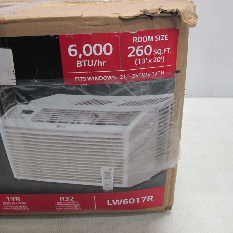 lot 136 image: LG LW6017R 6,000 BTU Window Air Conditioner in White