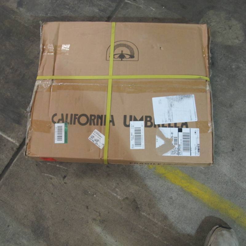 lot 187 image: California Umbrella 50 lb. Patio Umbrella Base in Black - NEW