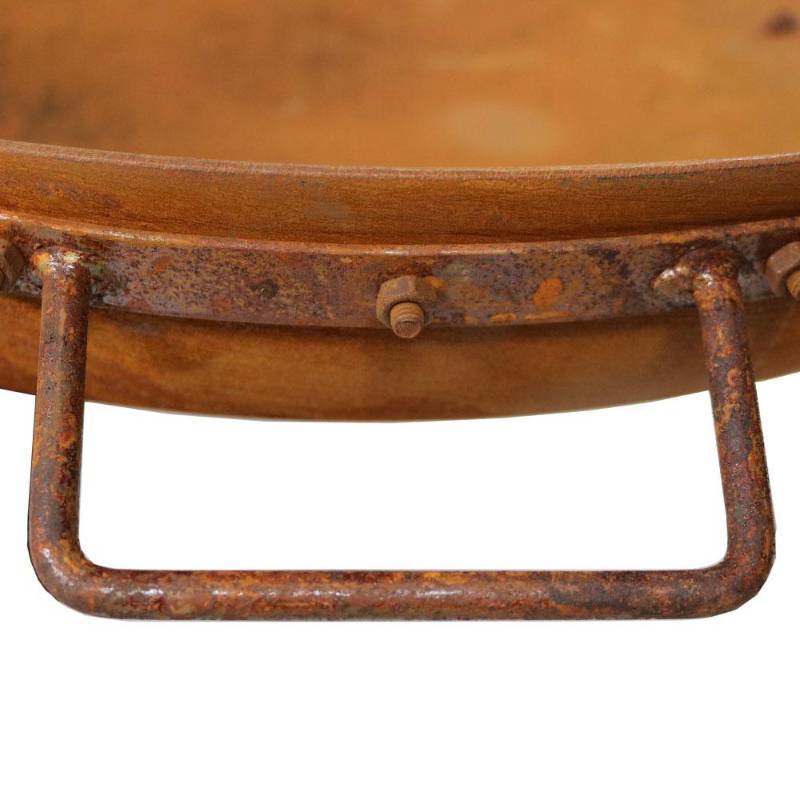 lot 188 image: SunnyDaze Decor Rustic 24 in. x 15 in. Round Cast Iron Wood Burning Fire Pit Bowl in Rust