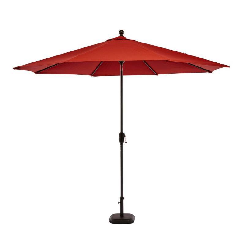 lot 223 image: Hampton Bay 10 ft. Aluminum Market Auto Tilt Patio Umbrella in Chili