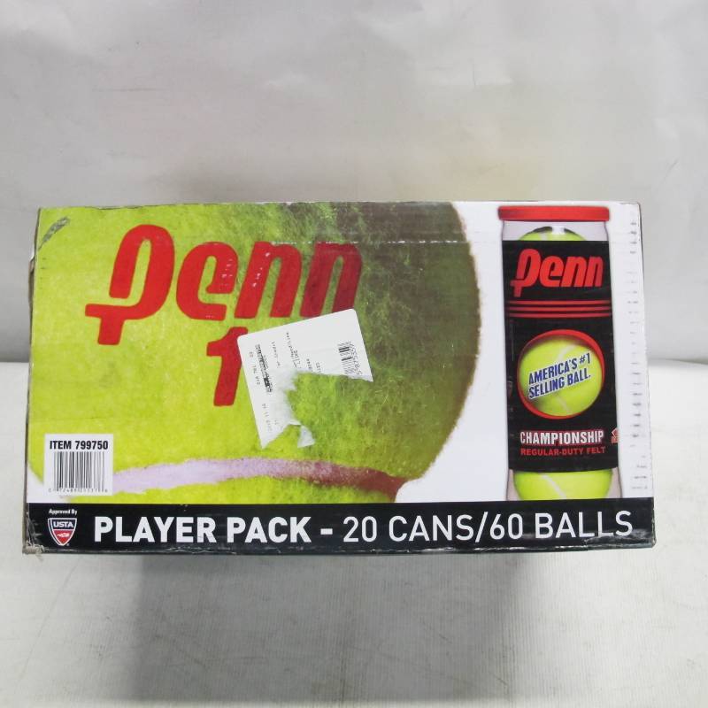 lot 227 image: Penn Championship Regular Duty Felt Tennis Ball Box - 60 Balls