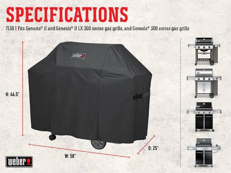lot 228 image: Weber 7130 Genesis II Grill Cover -  Black