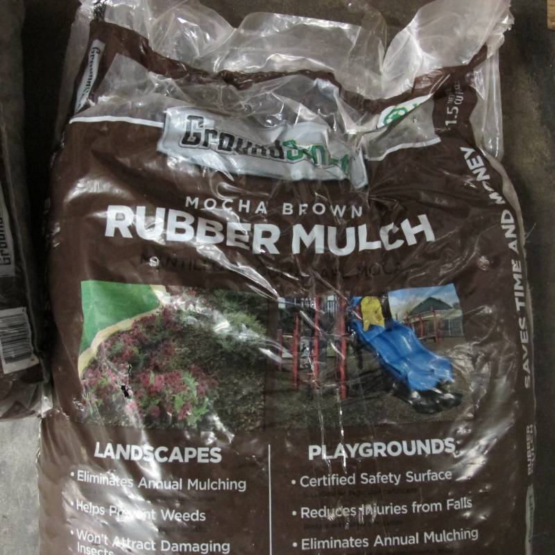 lot 300 image: 2 bags of GroundSmart Rubber Mulch, Mocha Brown, 1.5 cu ft per bag