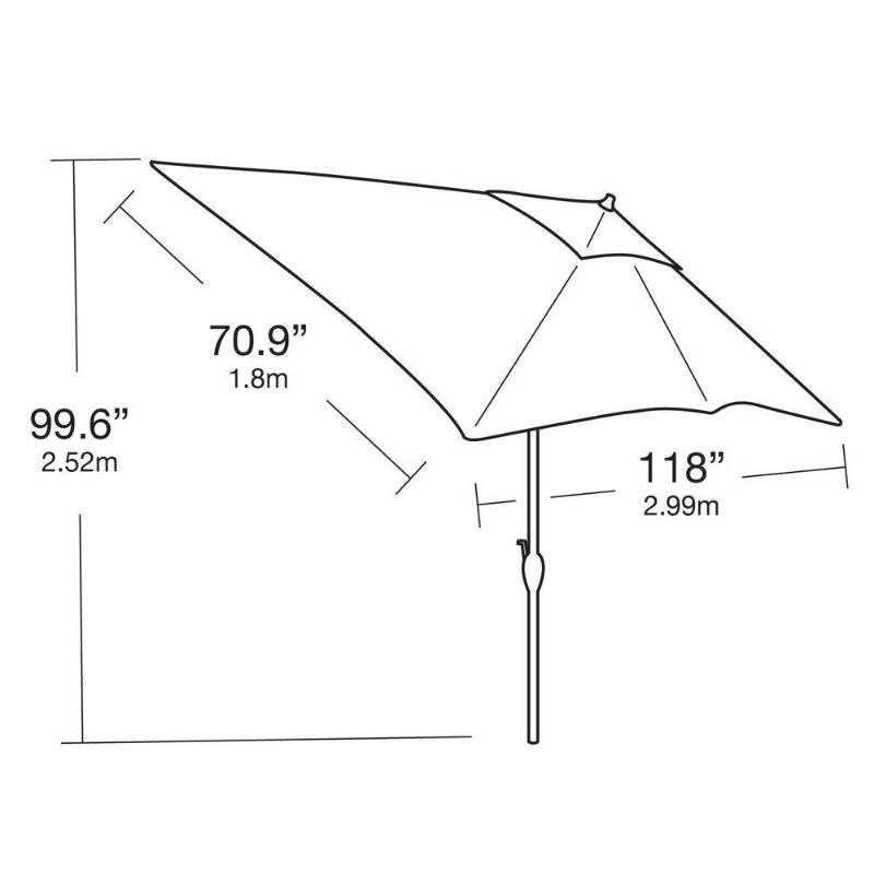 lot 234 image: Hampton Bay 10 ft. x 6 ft. Aluminum Patio Umbrella in Spa with Push-Button Tilt
