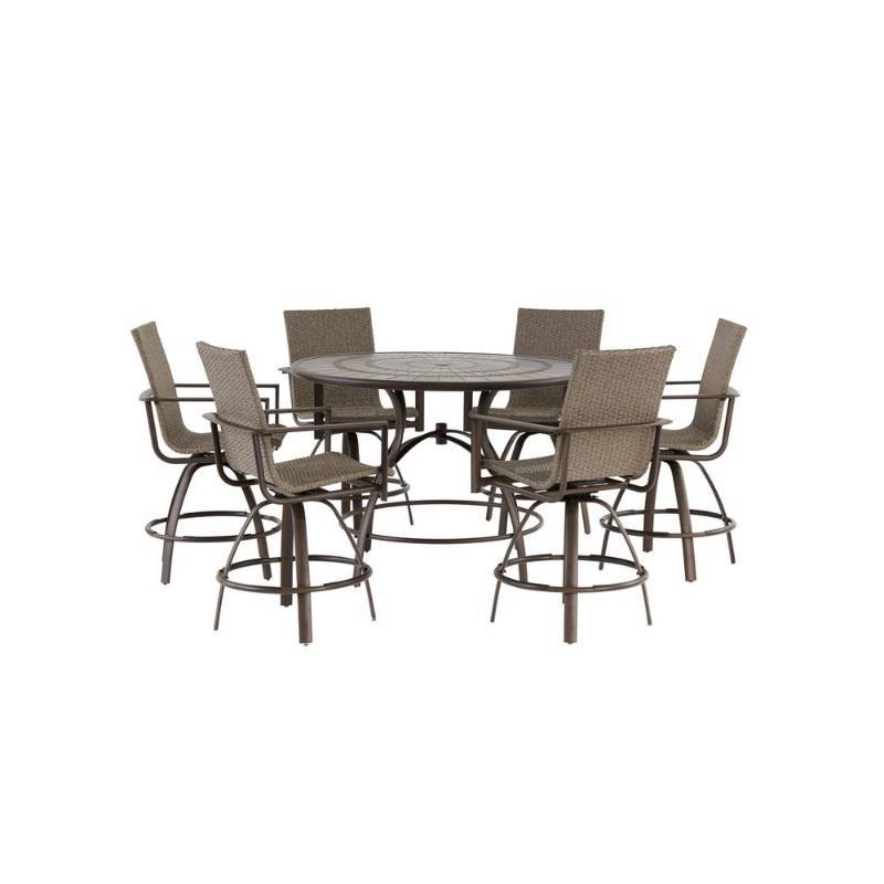 lot 235 image: Hampton Bay Beckham 7-Piece Outdoor Balcony Height Dining Set